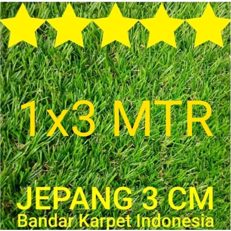 Rumput Sintetis Jepang 3 CM ukuran 1x3M 99.9% TERLIHAT ASLI