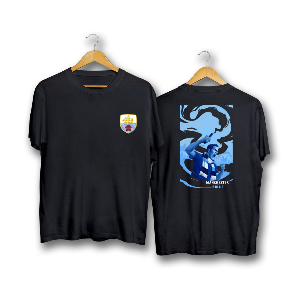 Kaos Fans Bola Manchester City | T-Shirt Manchester Is Blue