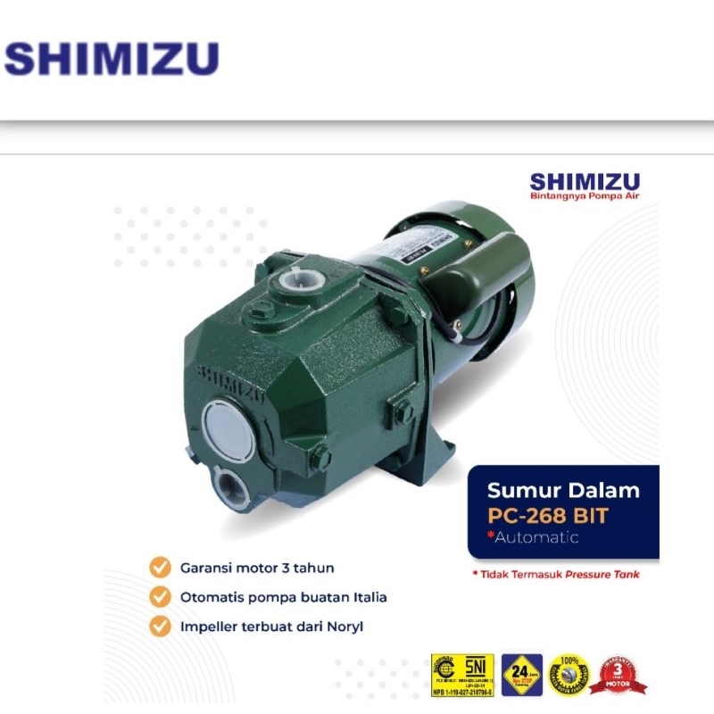 Pompa Jet Pump SHIMIZU PC 268 BIT | Tanpa Tangki Tabung