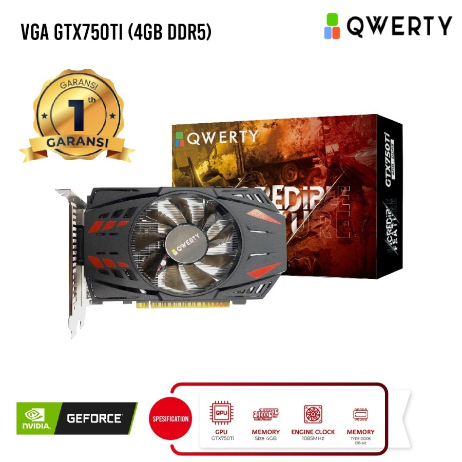 VGA Nvidia Gtx 750 Ti 4Gb GDDR5 Qwerty Garansi 1 Tahun