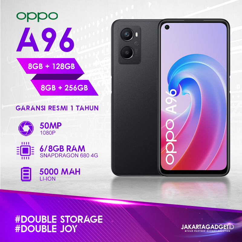 Oppo A96 8GB+128GB 8GB+256GB Garansi Resmi Oppo 1 Tahun