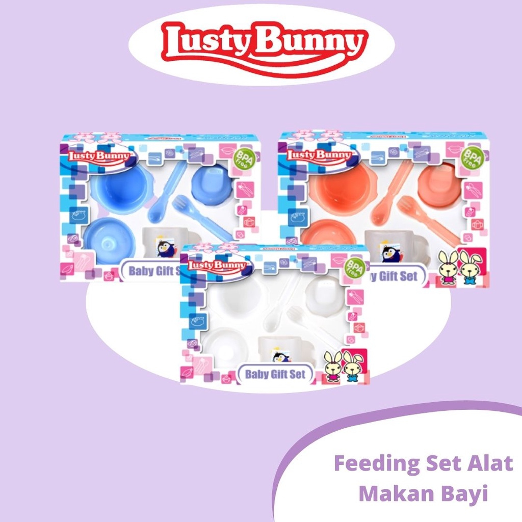 LustyBunny Feeding Set Perlengkapan Makan Bayi LB1415 /Lusty Bunny Peralatan Makan Bayi