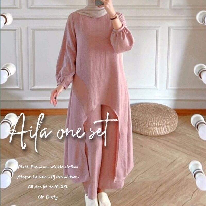 Fashion MUSLIM, baju wanita, baju stelan wanita, setelan, stelan, Baju stelan, fashion wanita, one set. Aifa One Set