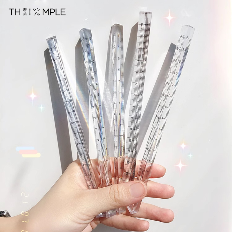 

15/20cm Penggaris Kristal Segitiga Triangle Shape Ruler Crystal Measuring Ruler-THIMPLE