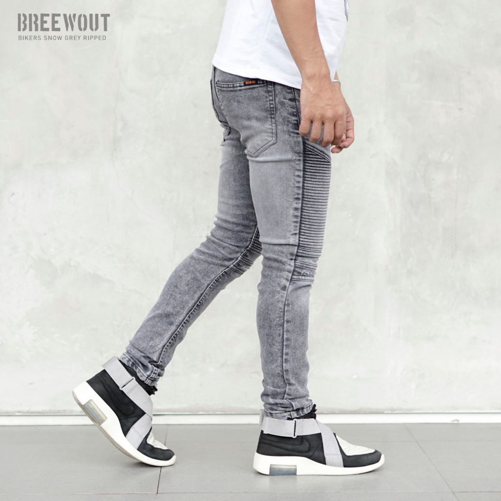 GEVAR Celana Jeans Bikers Grey Pria Jeans Panjang Pria