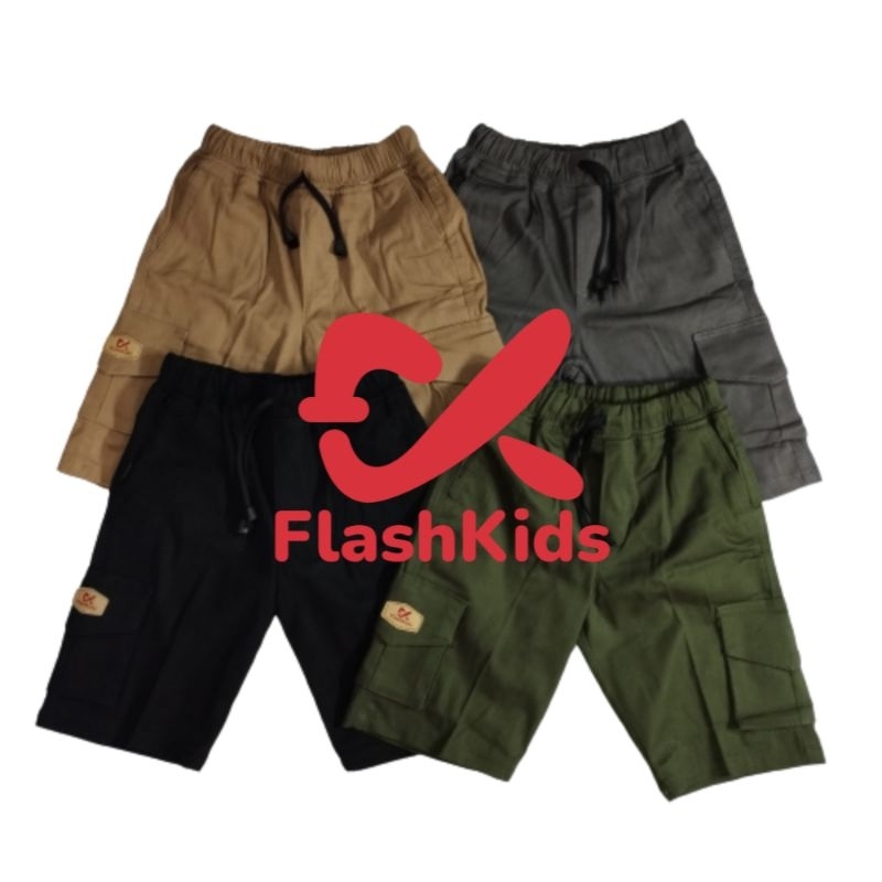 Flashkids Celana Anak Cargo Pendek 2-10 Tahun Stretch