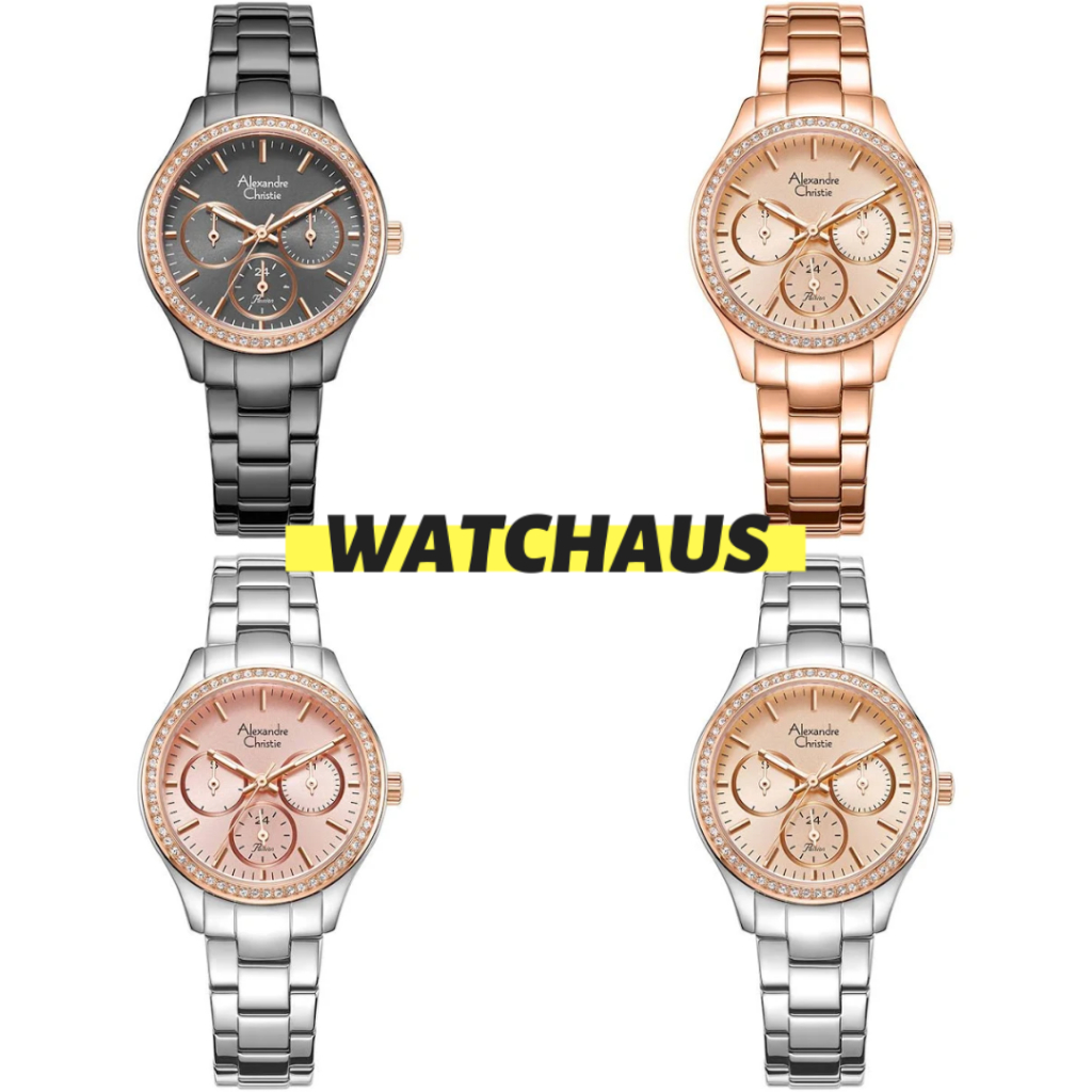 JAM TANGAN WANITA ALEXANDRE CHRISTIE AC2A66 AC 2A66 BFB ANALOG STAINLESS STRAP