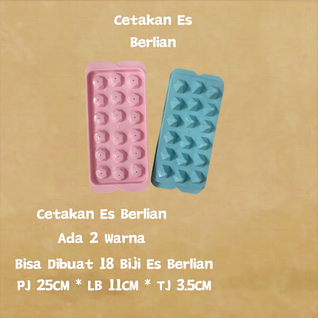 Cetakan es / Cetakan es batu / Cetakan es berlian / Cetakan es jelly / 6 warna