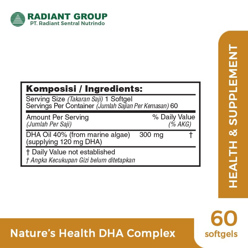 NATURE'S HEALTH DHA COMPLEX 60 SOFTGELS