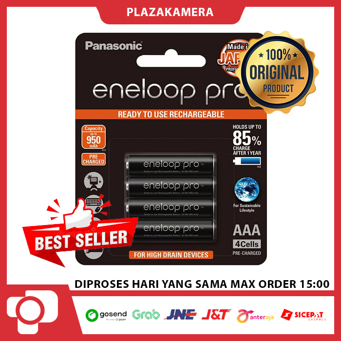 Eneloop Pro AAA 950mAH Rechargeable Battery - 4 Pcs Hitam