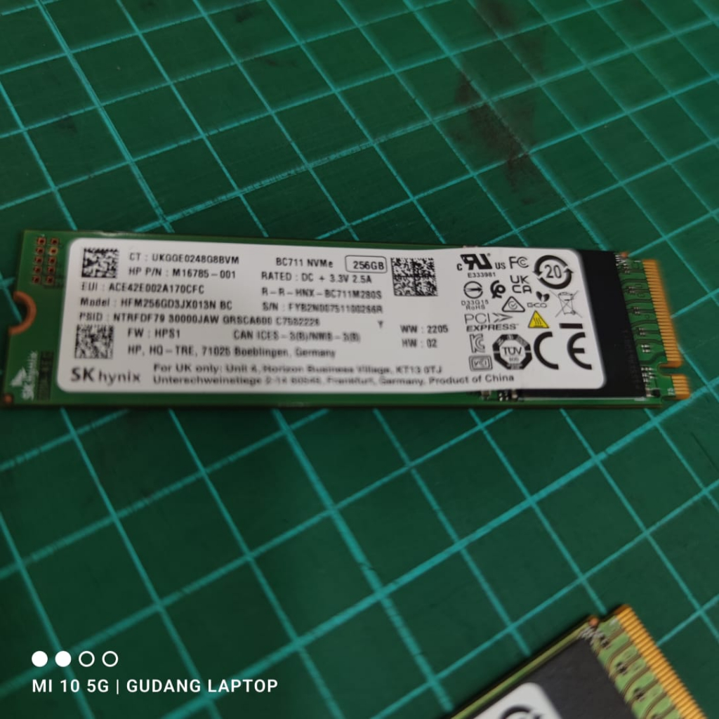 CUCI GUDANG SSD CABUTAN PCIE GEN 3 NVME 256GB BERGARANSI