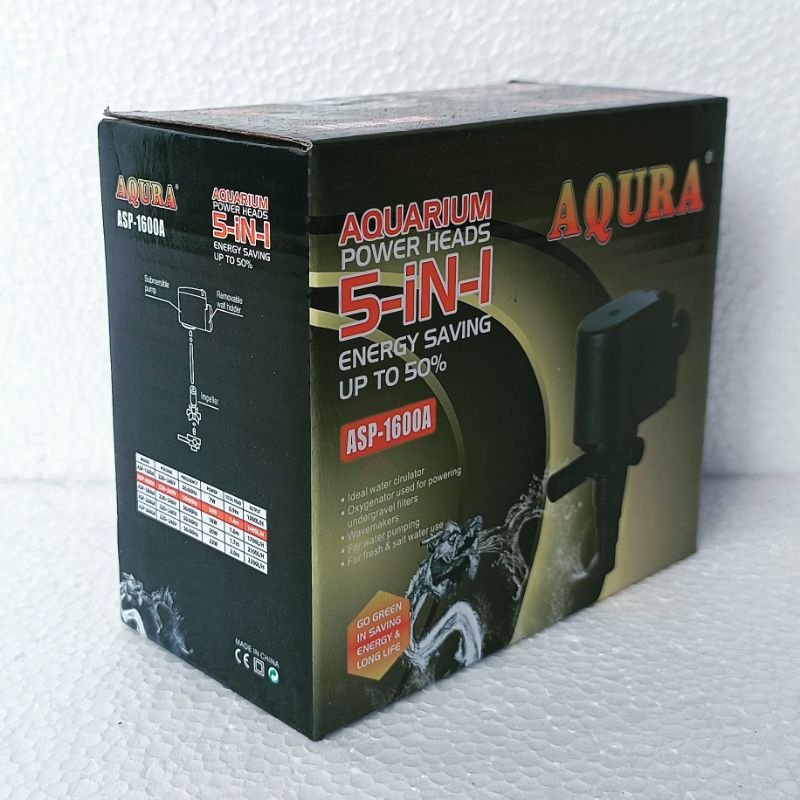 AQURA ASP 1600 A mesin pompa celup filter aquaium kolam waterpump power heads aquarium lph water pump akuarium