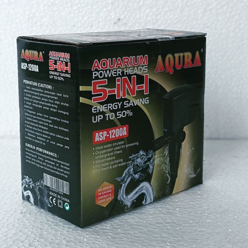 AQURA ASP 1200 A mesin pompa filter celup akuarium ph power heads aquarium waterpump kolam lph water pump