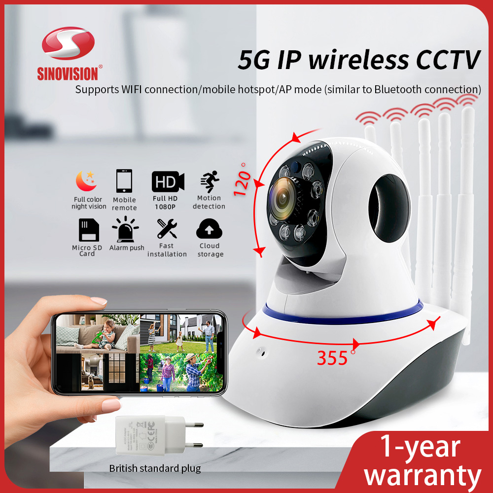 SINOVISION W3 5G CCTV IP wireless camera 360 ° pan tilt CCTV 1080P HD camera full color night vision indoor CCTV 24-hour keamanan camera