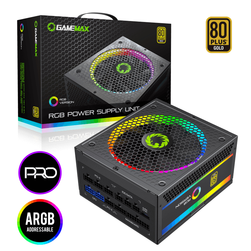 PSU GAMEMAX RGB 750W MODULAR 80+ GOLD Garansi Resmi