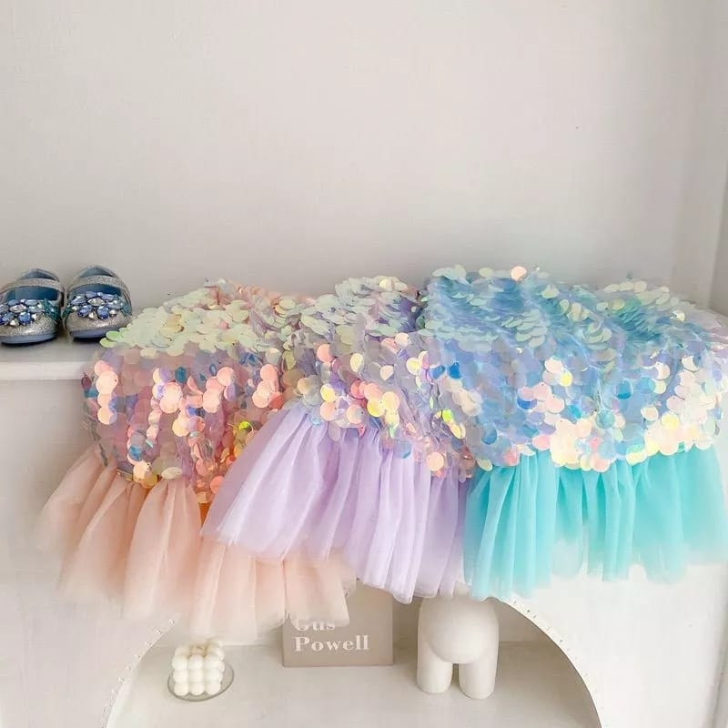 ROK MERMAID TUTU SKIRT PRINCESS ARIEL DUYUNG ANAK CEWEK FASHION KOREA PRINCES IMPORT