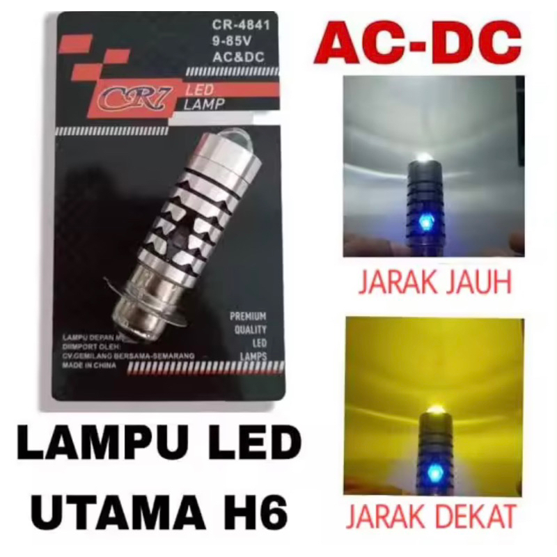 COD Lampu utama Led H6 laser jauh dekat putihkuning plus senja biru