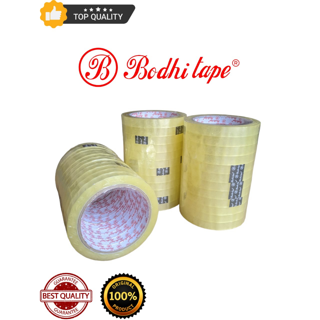 

ISOLASI | LAKBAN BODHI TAPE 12MM X 90 YARD PERROLL 12 PCS