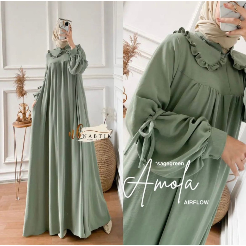 AMOLA DRESS CRINCLE AIRFLOW // GAMIS MUSLIMAH REMPEL CRINCLE AIRFLOW