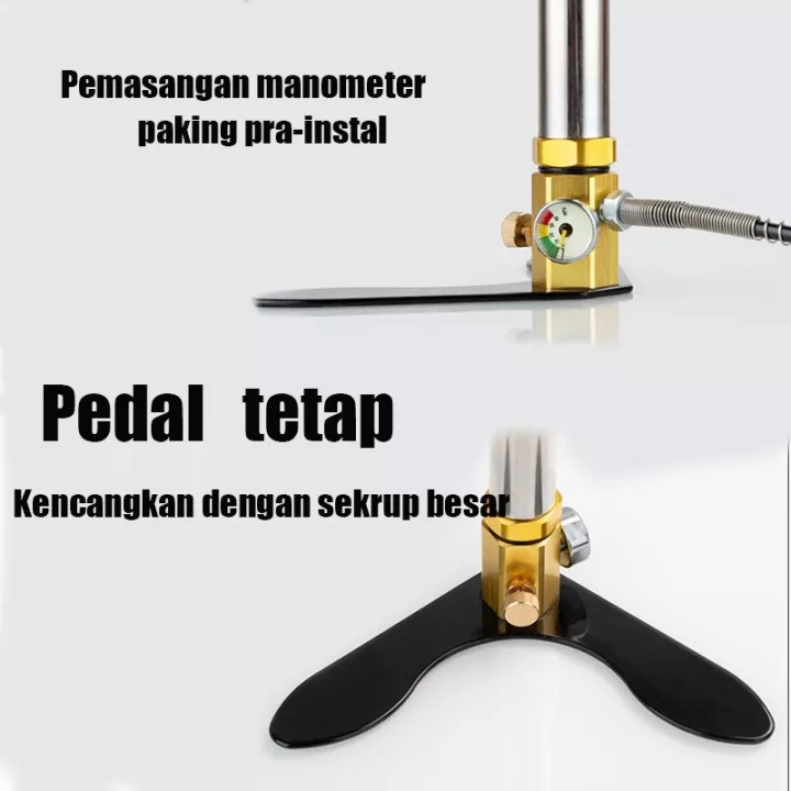 【Dikirim Dari Jakarta, COD】6000PSI POMPA PCP STAINLESS STEEL/ 30mpa POMPA PCP MURAH BARACUDA KAKI LIPAT 4500 PSI STAINLESS STEEL/Pompa udara bertekanan tinggi inflasi/Manometer  pompa pcp