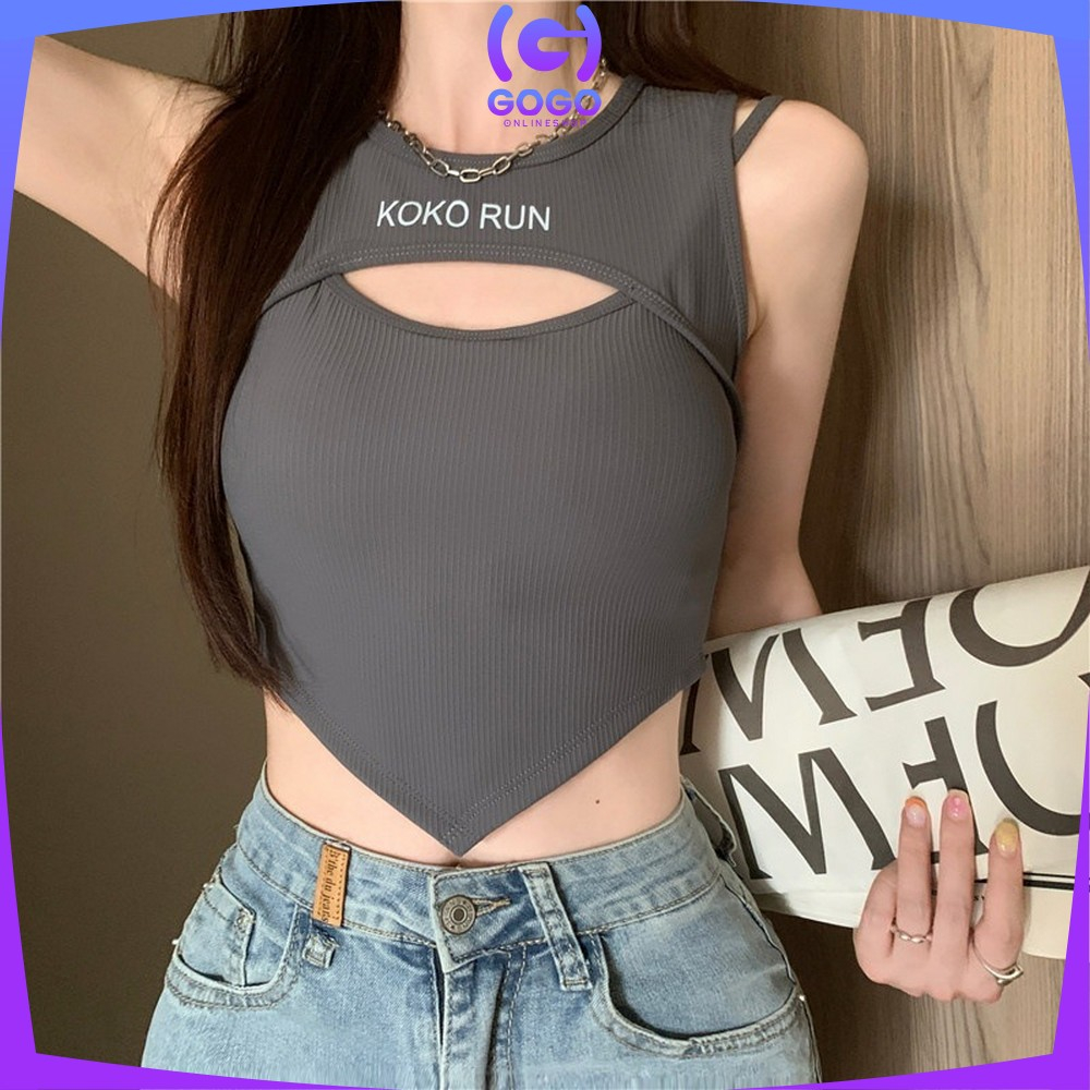 GOGO-P341 Tanktop Wanita Leher Bulat Atasan Simple Polos Korean Style / Tank Top Cross Top Bra Wanita Kaos Pakaian Dalam Cewek Kekinian Import