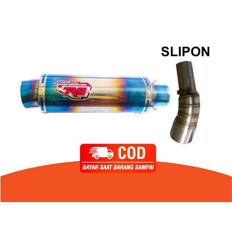 KNALPOT RACING R9 MUGELLO+SLIP ON UNTUK NINJA 250 NINJA MONO CBR 250R CBR 150R R25 DLL.