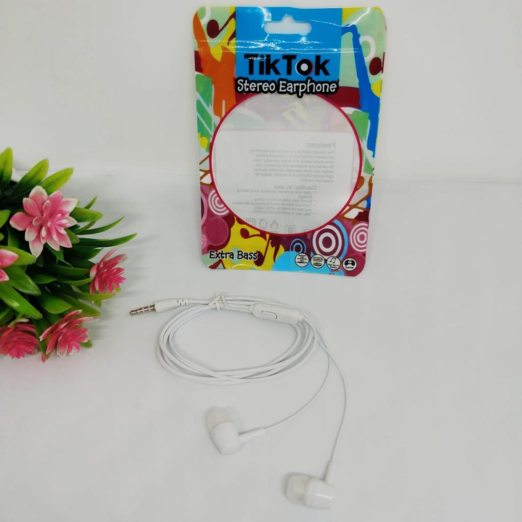 HANDSFREE TIKTOK TK29 LIMITED EDITON SUPER BASS UNIVERSAL FOR ANDROID SMARTPHONE SUPPORT SMUA HP PROMO SEN