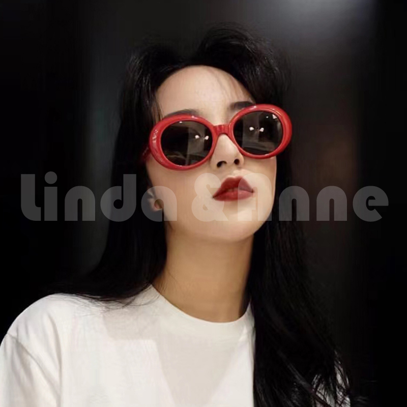 Sunglasses Trendy Kacamata Hitam Bentuk Oval Kekinian Pria dan Wanita Fashion Import