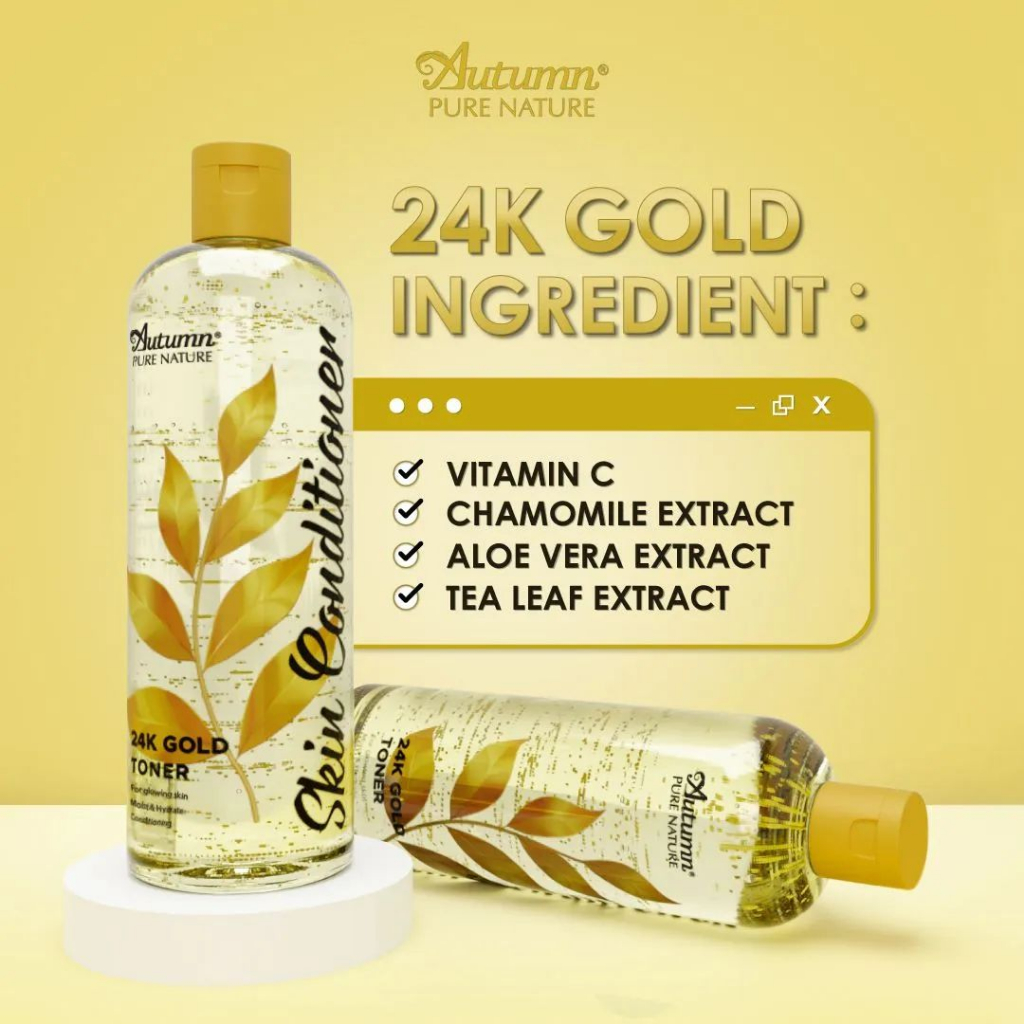 [AUTUMN 24K GOLD] AUTUMN PURE NATURE SKIN CONDITIONER 24K GOLD TONER - 500ml