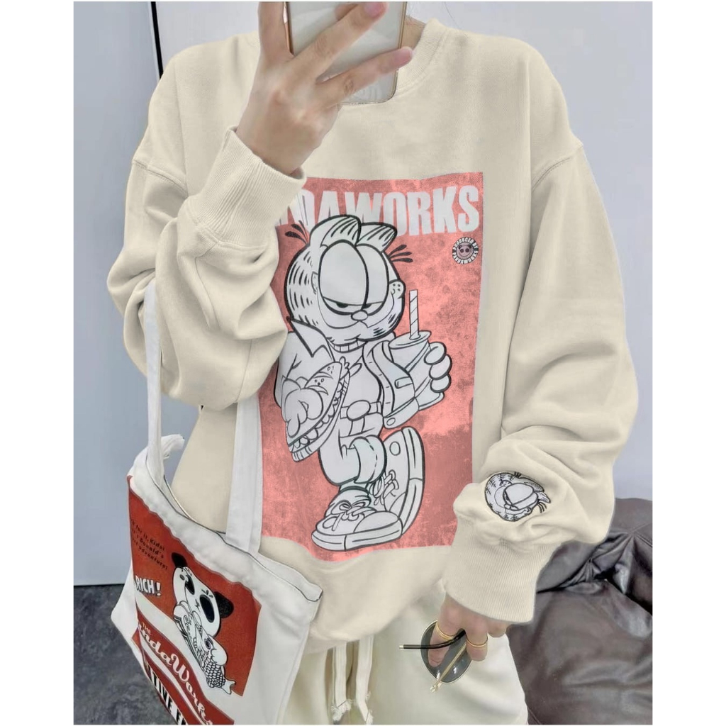 crewneck GARFIELD OVERSIZE SWEATER - sweatshirt sweater oversize