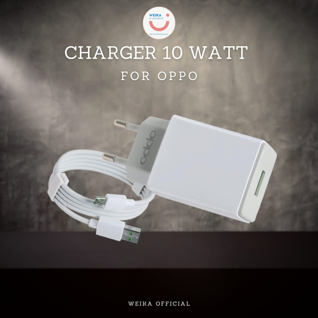 Charger OPPO Original USB to Micro 10 Watt 2A Original Carger A5s / A5 2020 / A11k / A12 / A15 / A15s / A16 Weika