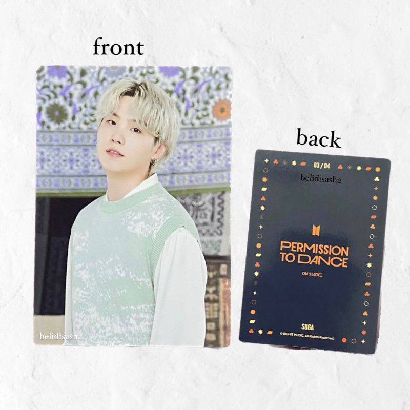 Photocard/PC Permission To Dance/PTD Suga/Yoongi