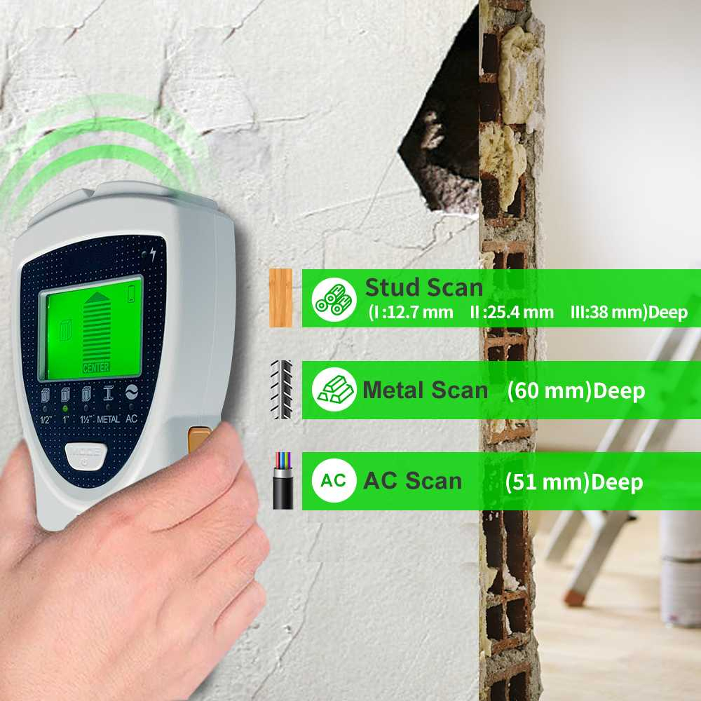 Detektor Logam Kayu 5 in 1 Wall Scanner Alarm LCD Backlit Alat Deteksi Material Ringkas Tanpa Kabel Berkualitas