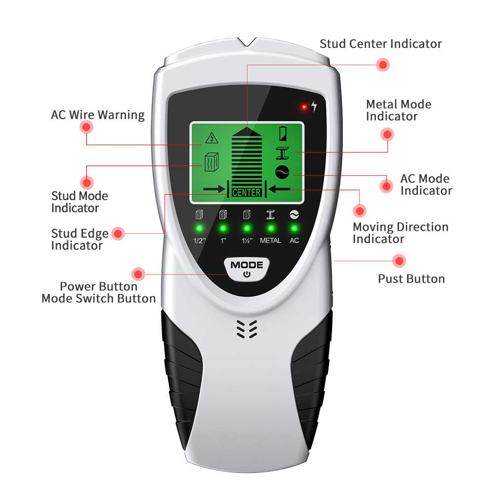 Detektor Logam Kayu 5 in 1 Wall Scanner Alarm LCD Backlit Alat Deteksi Material Ringkas Tanpa Kabel Berkualitas