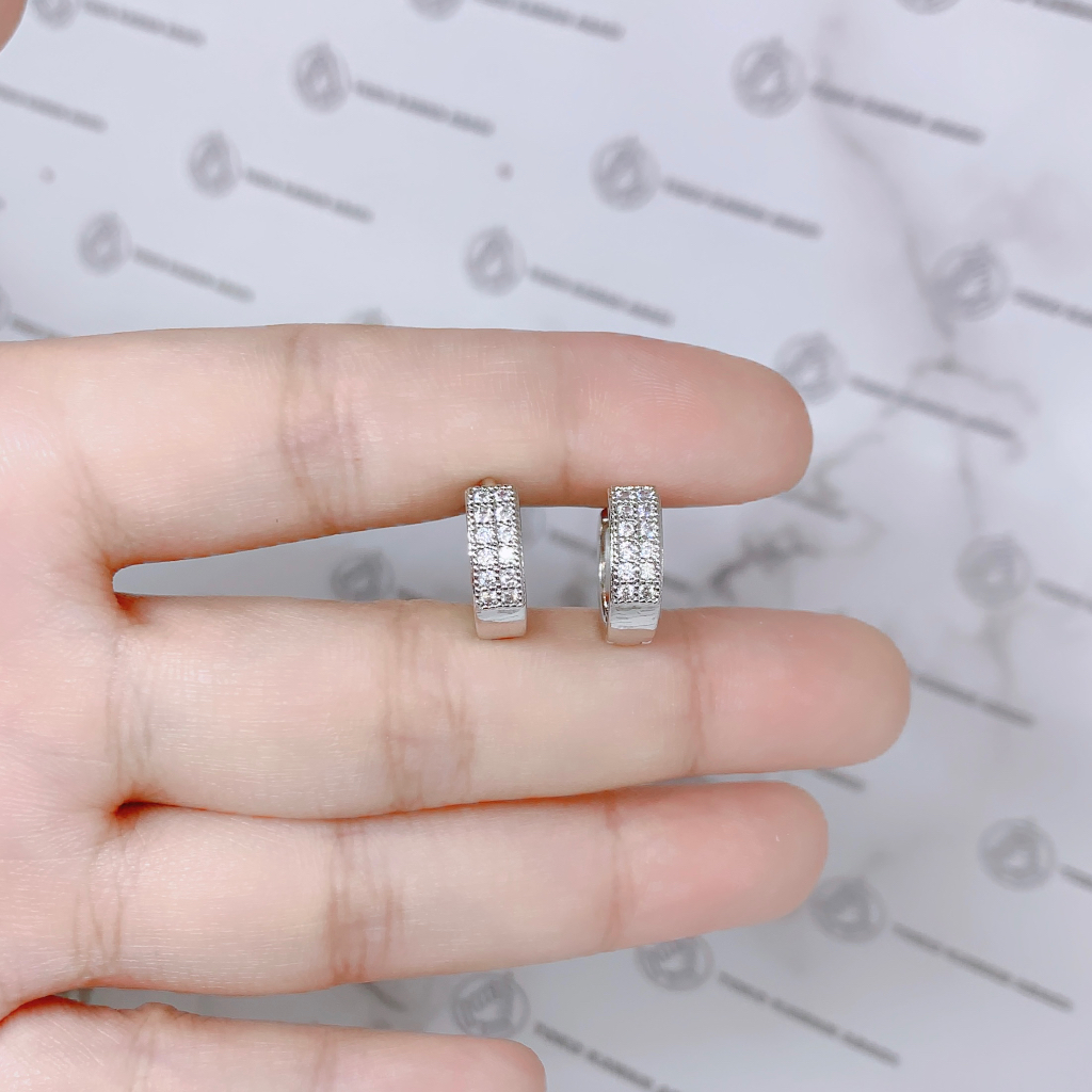 Anting Xuping Silver Perhiasan Fashion Wanita Model Ring Permata Silang *26