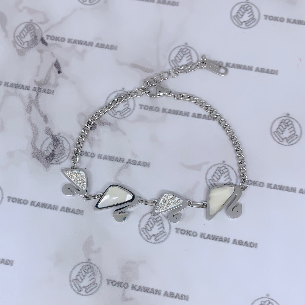 Titanium Silver Gelang Tangan Dewasa Rantai Angsa *88