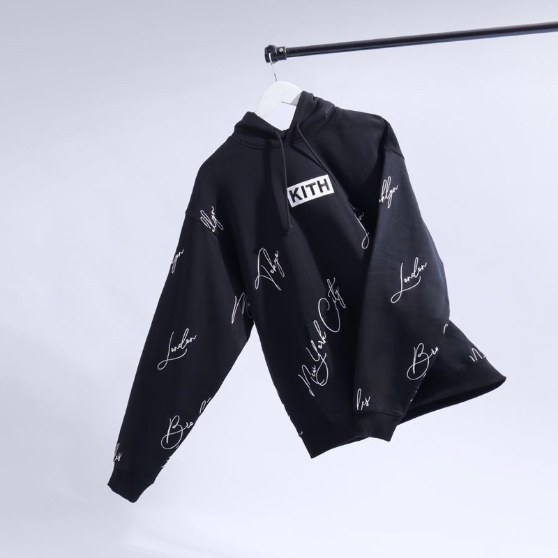 Kith City Script Hoodie Black