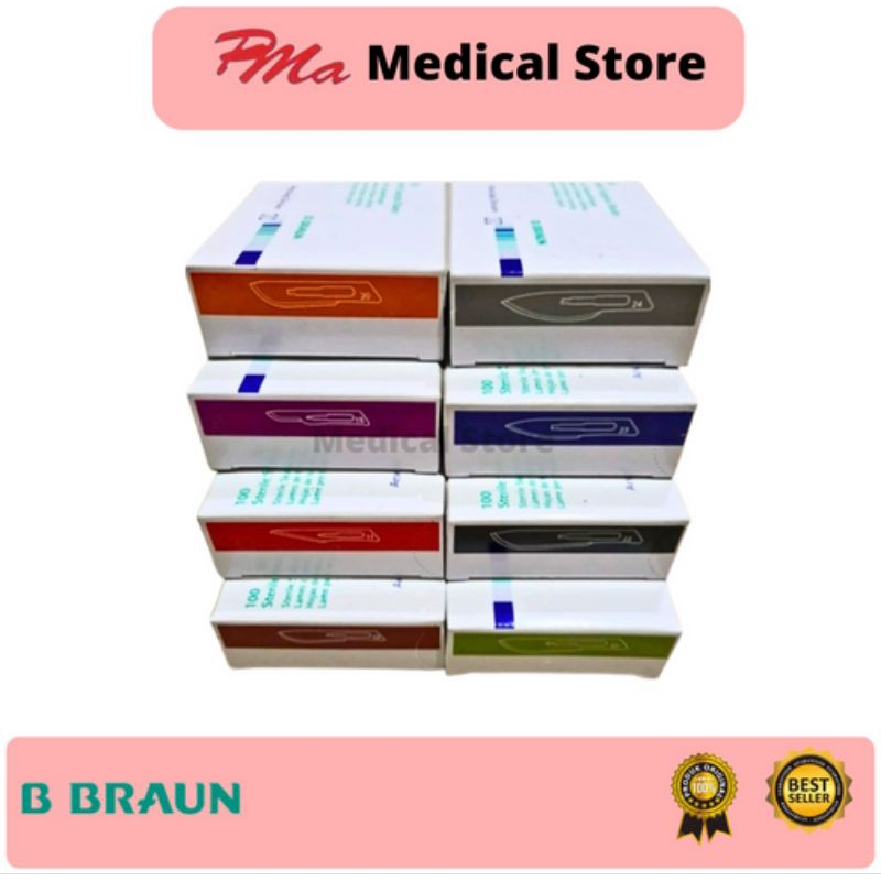Bisturi B'Braun/Bisturi Aesculab No 10/11/12/15/20/21/22/23/24 Harga/Box