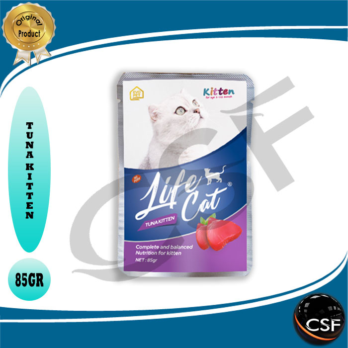 Makanan Kucing basah LIFE CAT pouch 85g All Varian - 1 BOX isi 24pcs ( EKSPEDISI )