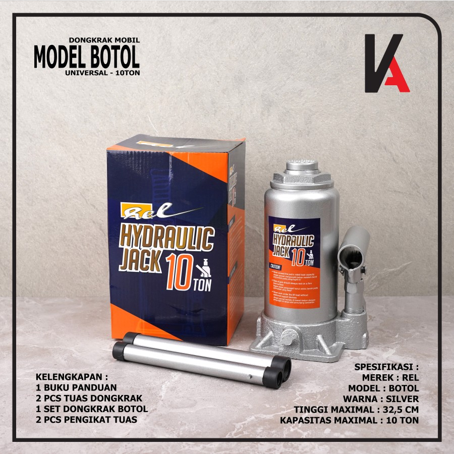 DONGKRAK HIDROLIK MOBIL MODEL BOTOL REL 10 TON UNIVERSAL