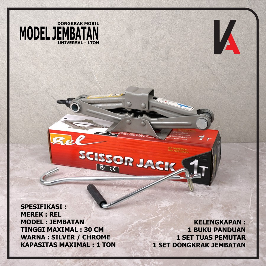 DONGKRAK MOBIL MODEL JEMBATAN SCISSOR JACK KAPASITAS 1 TON UNIVERSAL