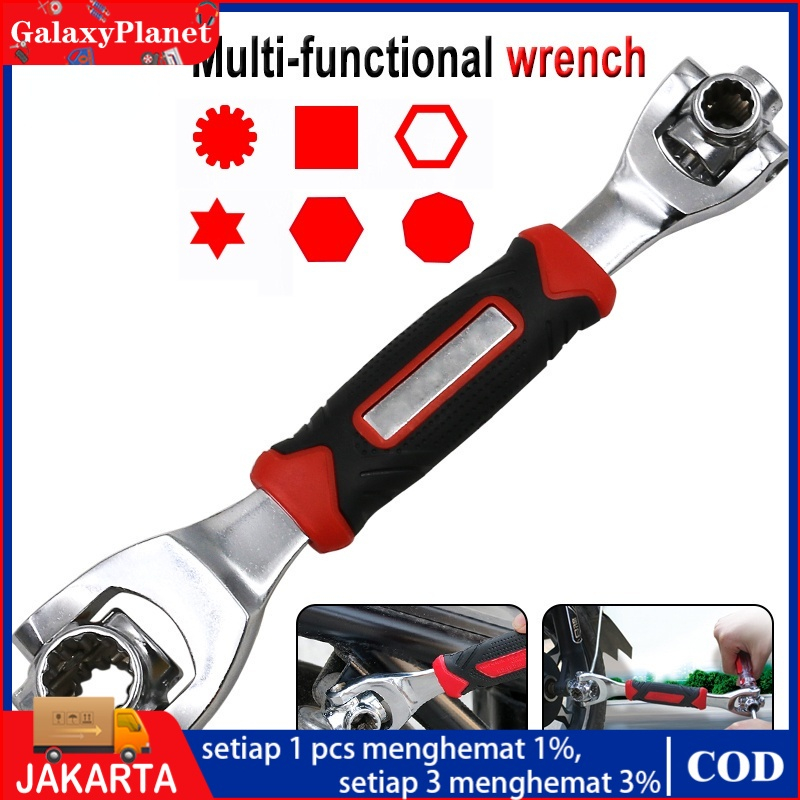 Tiger Wrench Kunci Ring Pas Shock Set Universal Socket Profesional Mobil Motor Serbaguna Pas 48 in 1 obeng kunci ring