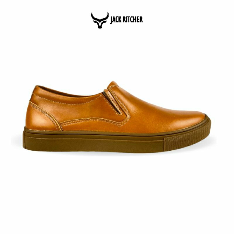 Sepatu Kulit Sapi Asli Jack Ritcher Tan CLS 03