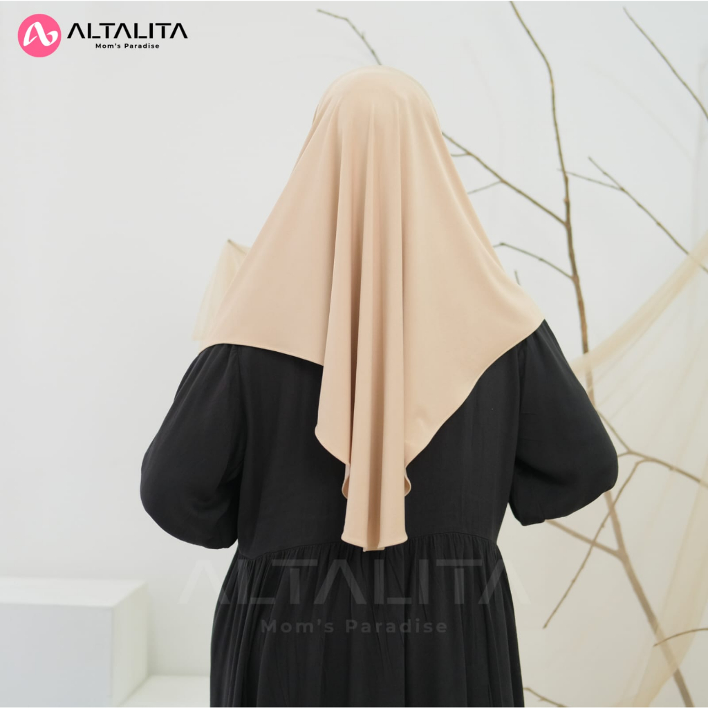 Altalita - Hijab Bergo Hamidah Penguin Size L Kerudung Instan Qanita Jersey Premium Jilbab Sporty Menutup Dada Cocok Untuk Sekolah Olahraga Volly Futsal Senam dan Sehari-Hari