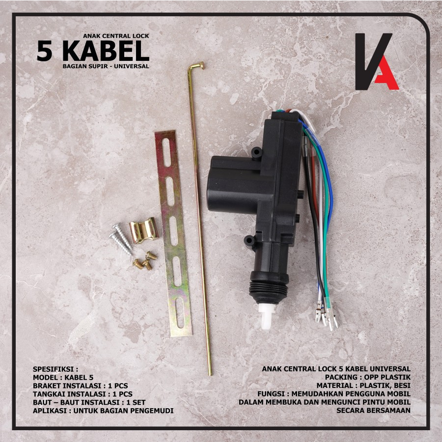 ANAK CENTRAL LOCK 5 KABEL CENTRAL LOCK PINTU MOBIL UNIVERSAL