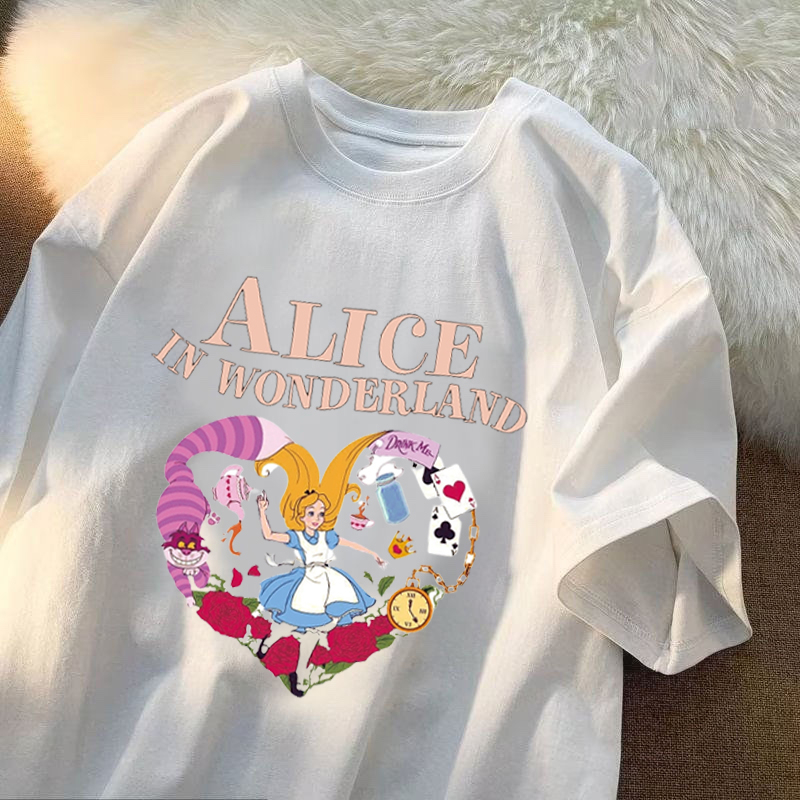 RDGF Kaos Alice In Wonderland Oversize Kaos Wanita Putih/A0940