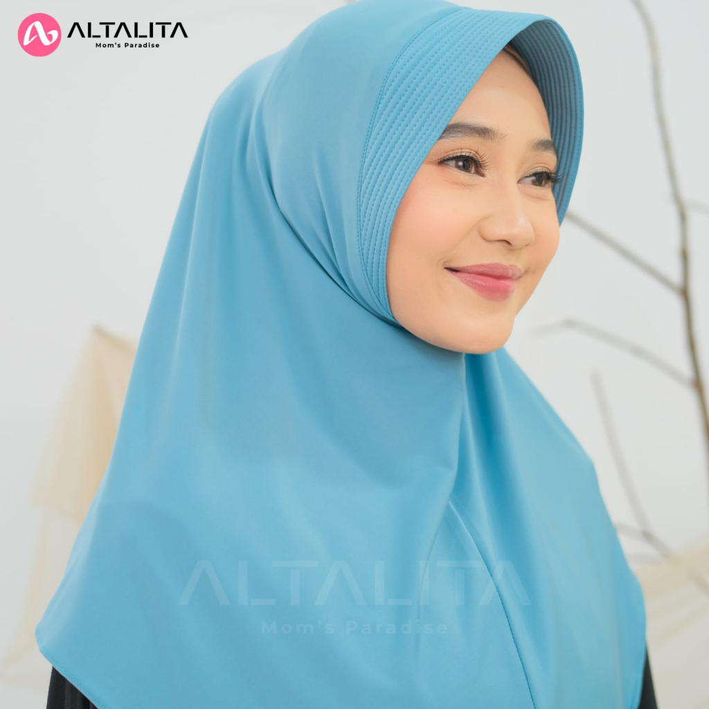 Altalita - Hijab Instan Bergo Sport Hamidah Menutup Dada Kerudung Instan Qanita Penguin Size L Jilbab Bergo Jersey Premium Cocok Untuk Sekolah Olahraga Volly Futsal Senam dan Sehari-Hari