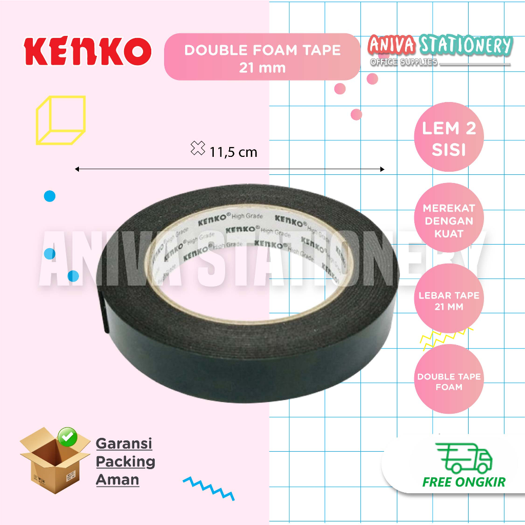 

KENKO DOUBLE FOAM TAPE BUSA LEM ISOLASI BOLAK BALIK 21 mm x 4,5 m