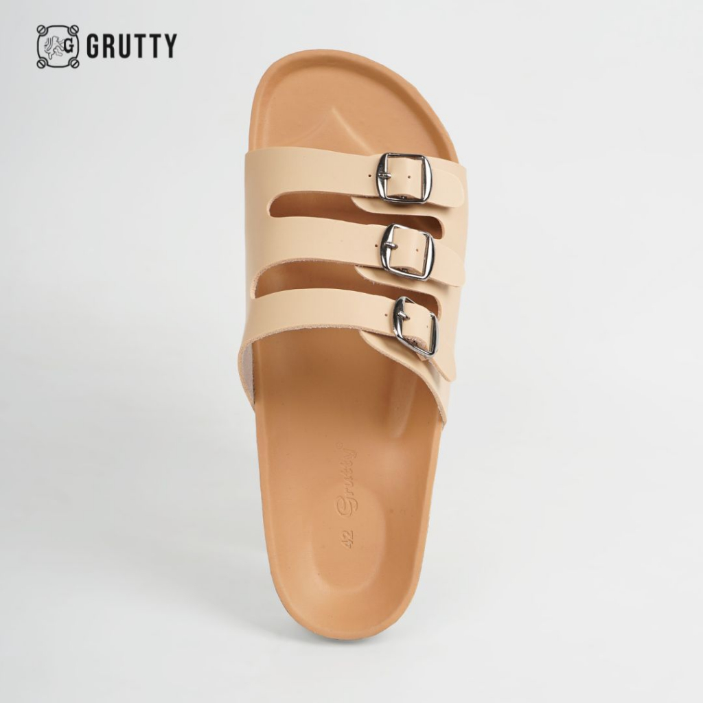 GRUTTY Triva MS IX Sandal Wanita Flat Cream Sendal Kekinian Super Comfy