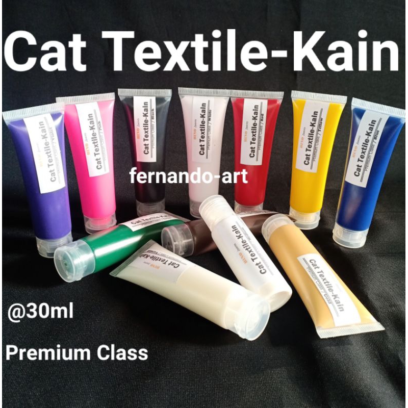 

Cat Lukis Textile Kain, Cat Sepatu, Cat Kulit, Cat Kanvas Premium Class @30ml Bino / Cat Lukis Khusus Media Kain/Textile Premium Class @30ml Bino